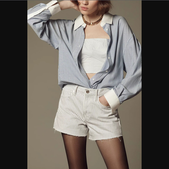 Frame Pin Striped Shorts -  New 34 Waist - Picture 3 of 5